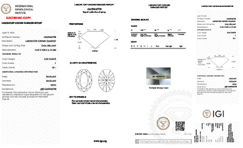 5.55 Carat Oval Lab Grown