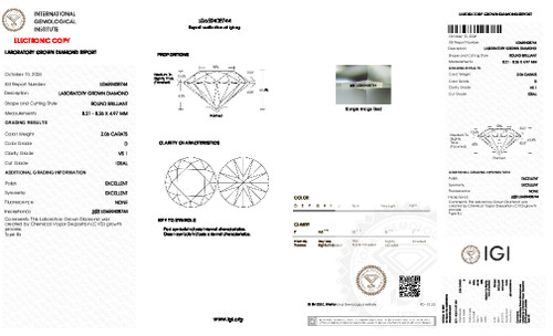 2.06 Carat Round Cut Lab Grown
