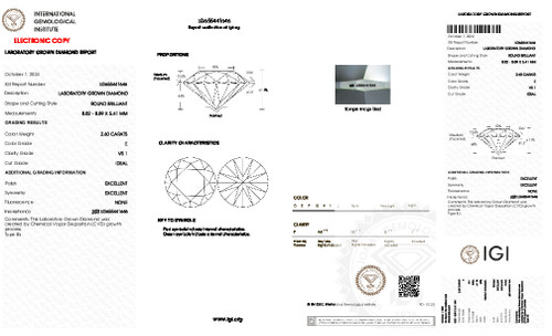 2.60 Carat Round Cut Lab Grown