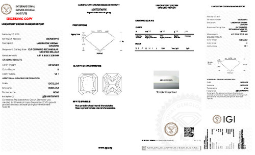 1.09 Carat Radiant Lab Grown