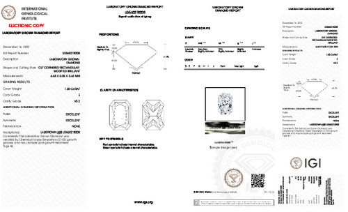 1.00 Carat Radiant Lab Grown
