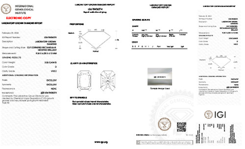 2.05 Carat Radiant Lab Grown