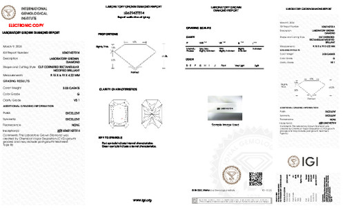 2.03 Carat Radiant Lab Grown