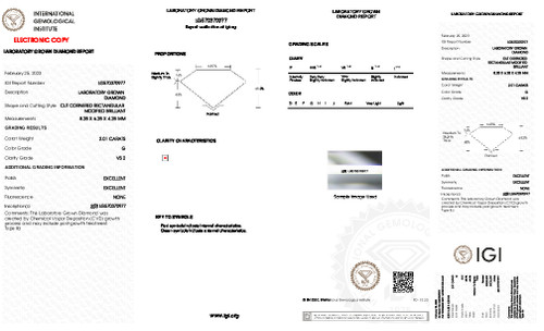 2.01 Carat Radiant Lab Grown