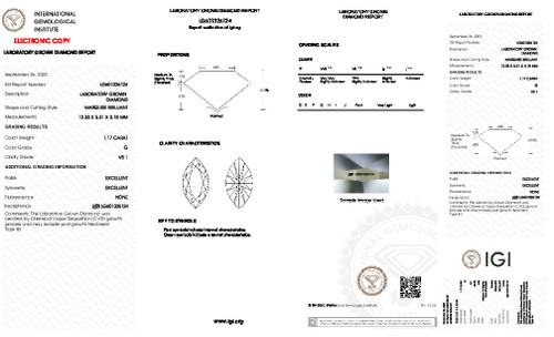 1.17 Carat Marquise Lab Grown 1.17 Carat Marquise Lab Grown