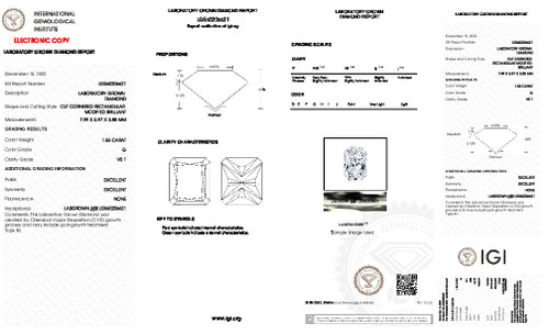 1.55 Carat Radiant Lab Grown