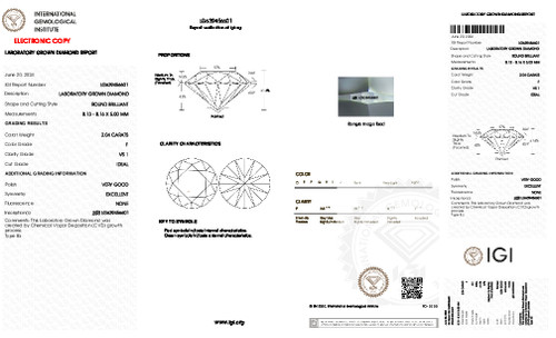 2.04 Carat Round Cut Lab Grown