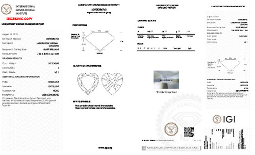 1.47 Carat Heart Lab Grown