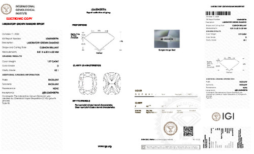 1.97 Carat Cushion Lab Grown