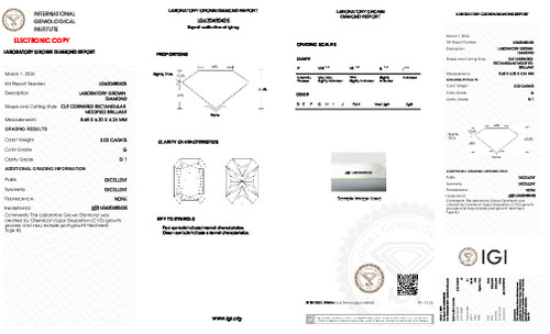2.02 Carat Radiant Lab Grown