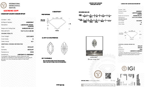 2.22 Carat Marquise Lab Grown 2.22 Carat Marquise Lab Grown