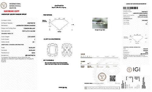 2.23 Carat Cushion Lab Grown