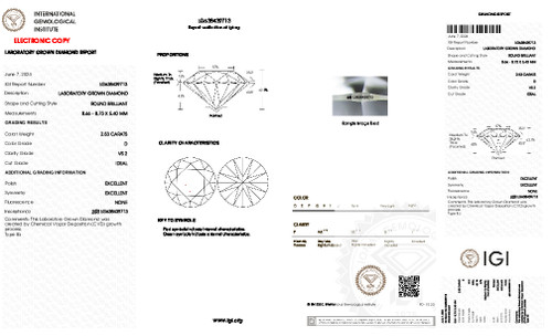 2.53 Carat Round Cut Lab Grown