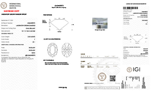 2.03 Carat Oval Lab Grown