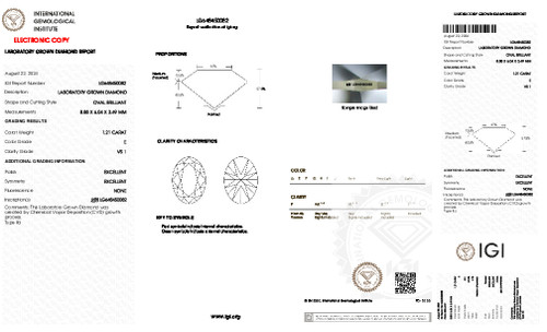 1.21 Carat Oval Lab Grown