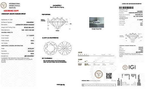 2.11 Carat Round Cut Lab Grown