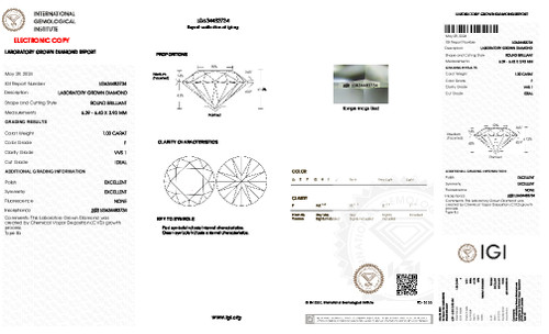 1.00 Carat Round Cut Lab Grown