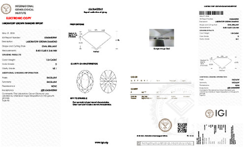 1.04 Carat Oval Lab Grown 1.04 Carat Oval Lab Grown