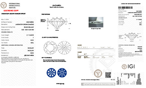 2.11 Carat Round Cut Lab Grown
