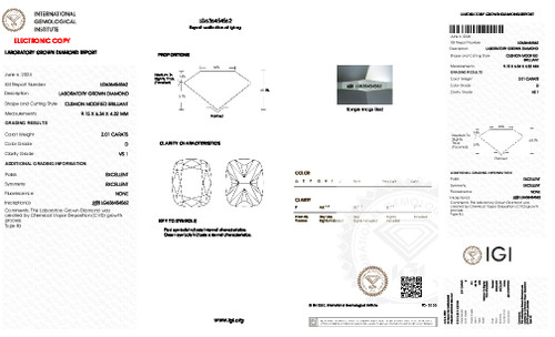 2.01 Carat Cushion Lab Grown