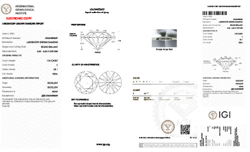1.04 Carat Round Cut Lab Grown 1.04 Carat Round Cut Lab Grown