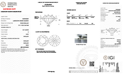 3.01 Carat Round Cut Lab Grown