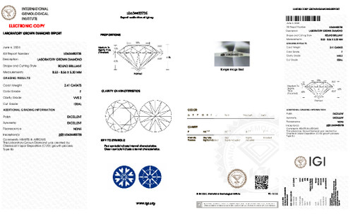 2.41 Carat Round Cut Lab Grown