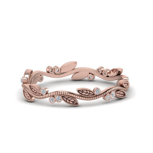 leaf and curl diamond enamel band in FDEWB8349B NL RG