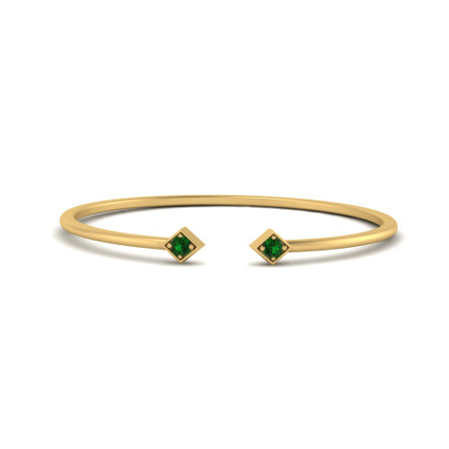minimalist open emerald ring in 14K yellow gold FD9410RORGEMGR NL YG