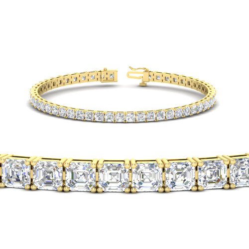 tennis bracelet 10 carat asscher cut in yellow gold FDBRC10368 10CT NL YG