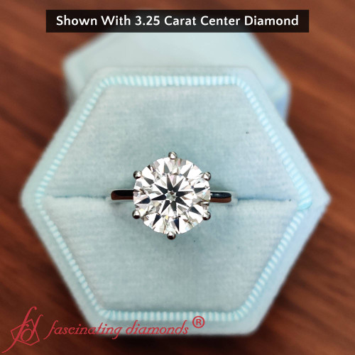 classic six prong round solitaire engagement ring in FD9334 NL WG