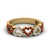 open heart diamond anniversary band with ruby in 14K yellow gold FD1145BGRUDR NL YG GS
