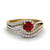 2 tone ruby swirl wedding ring set in FDO50895ROGRD NL YG