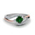 2 tone swirl round emerald with diamond ring in FDO50895RORGEM NL WG