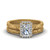 hand engraved radiant cut halo diamond wedding ring set in FD8588RA NL YG