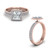 princess cut halo diamond wedding set in rose gold FD8494PRANGLE1 NL RG