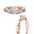 princess cut orange sapphire trinity knot engagement ring in FD9986PRRGSAORANGLE3 NL RG
