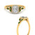 Emerald Cut Lab Diamond Halo Engagement Ring 3 Carat with emerald in yellow gold FD122066EMRGEMGRANGLE3 NL YG