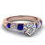 heart shaped unusual u prong diamond vintage engagement ring with sapphire in FDENS1783HTRGSABL NL RG