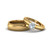 asscher cut matching wedding anniversary ring with band for him and her in 14K yellow gold FD8140B NL YG