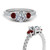 petite micropave three stone diamond ring with ruby in white gold FD9383RORGRUDRANGLE3 NL WG