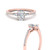 3 stone baguette oval shaped diamond engagement ring in rose gold FD9640OVRANGLE3 NL RG