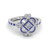 princess cut edwardian vintage look halo diamond engagement ring with sapphire in FD8105PRRGSABL NL WG