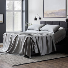 Wide shot the Botanical Sheet Set with Tencel Lyocell Fiber in Dusk