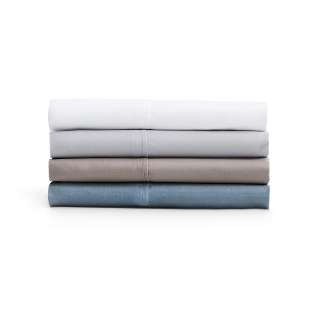 on white stack of the  Soft-Knit Microfiber Sheet Set