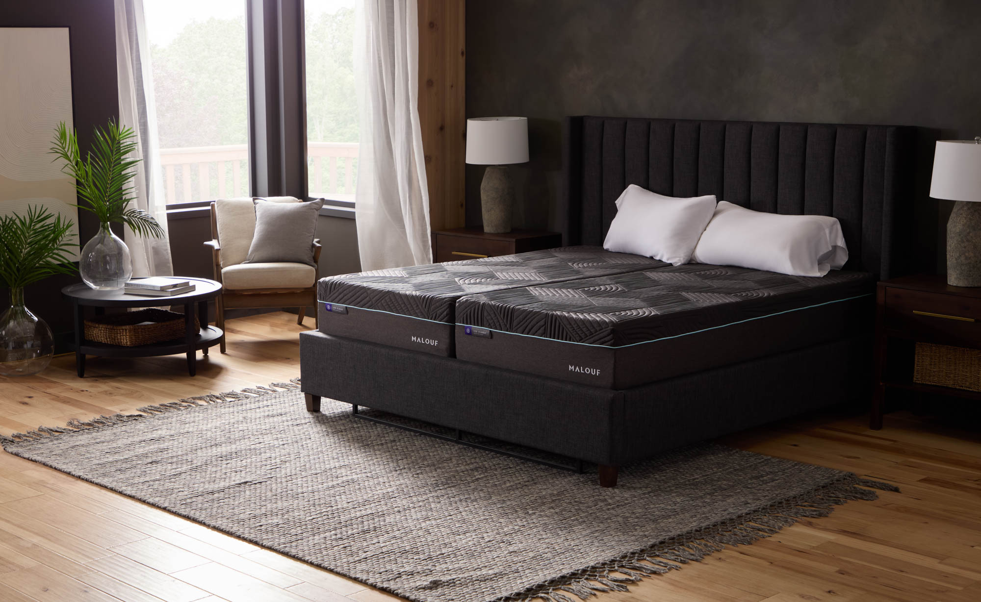Malouf Mattresses on Duncan Bed Frame.