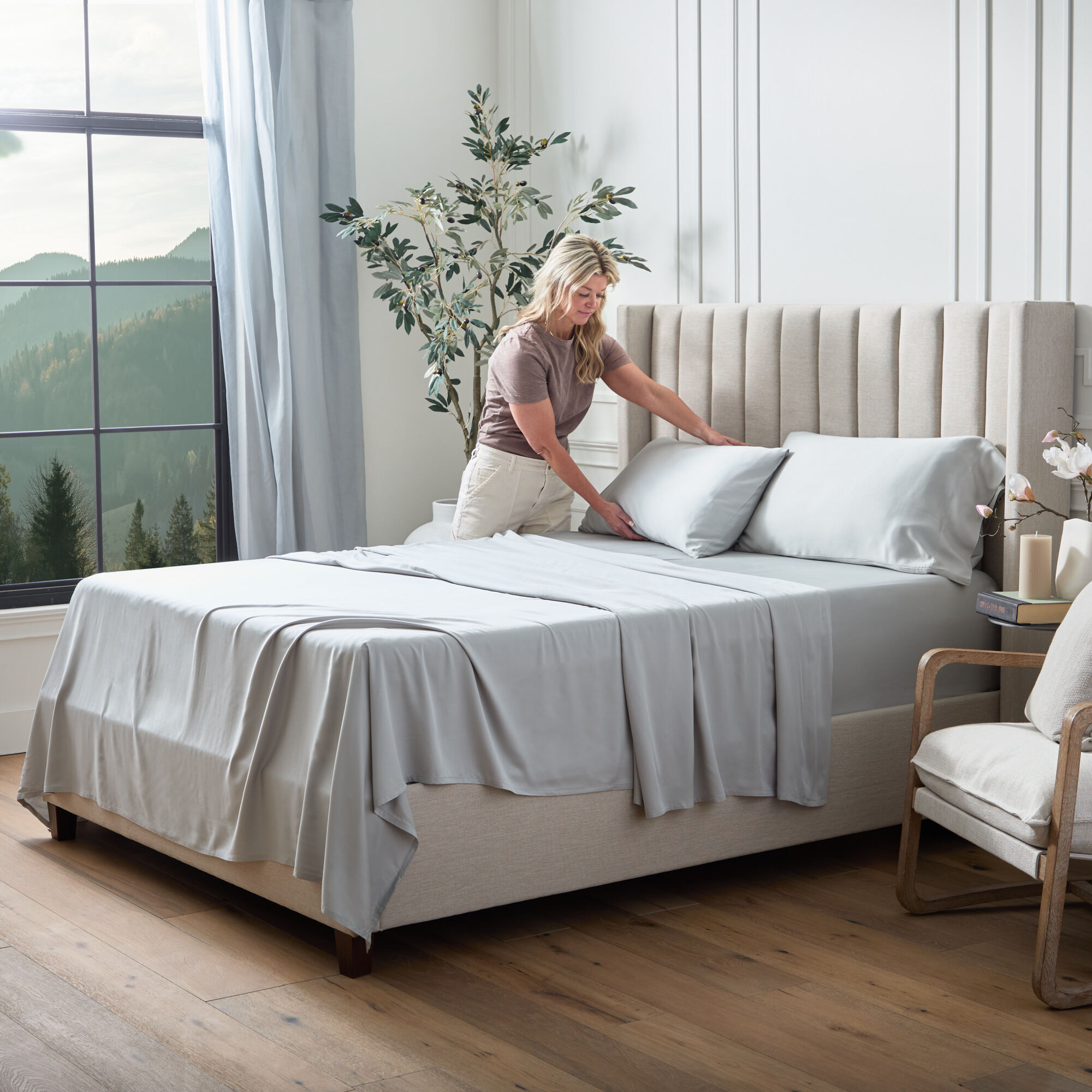 Malouf Mattresses on Duncan Bed Frame.