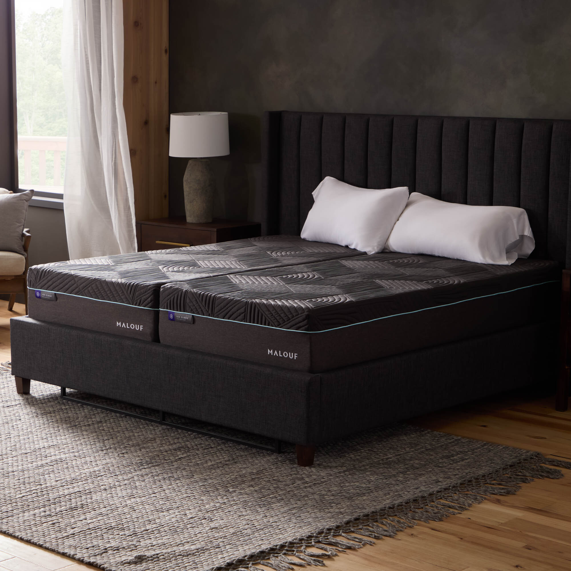 Malouf Mattresses on Duncan Bed Frame.