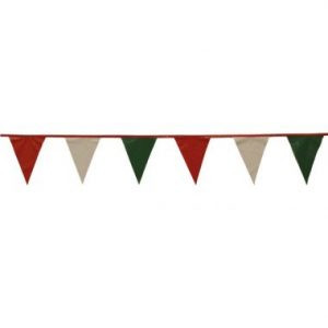 Red/White/Green Pennants X 50,  60 Ft String