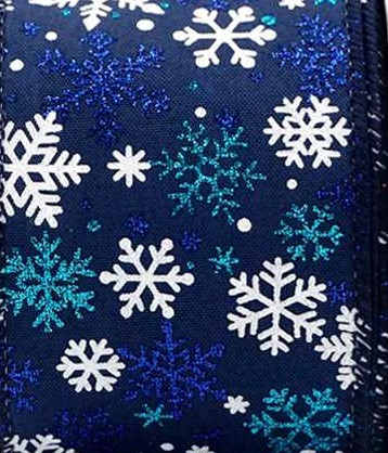 Wired Blue White Snowflake #40 25 Yard Roll